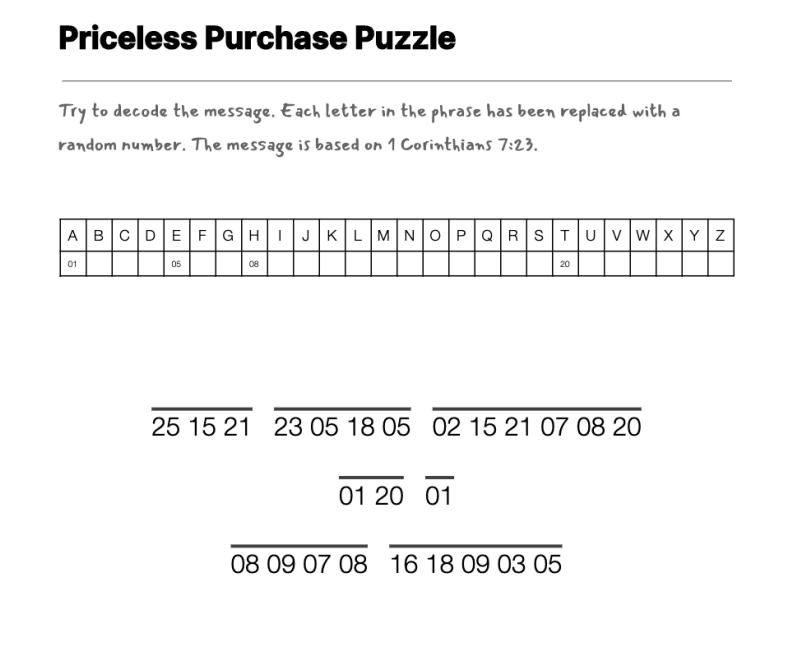 They Paid the Price cryptogram